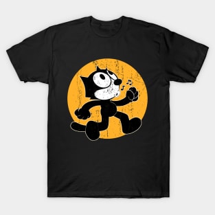 Felix The Cat - Distressed Textrue T-Shirt